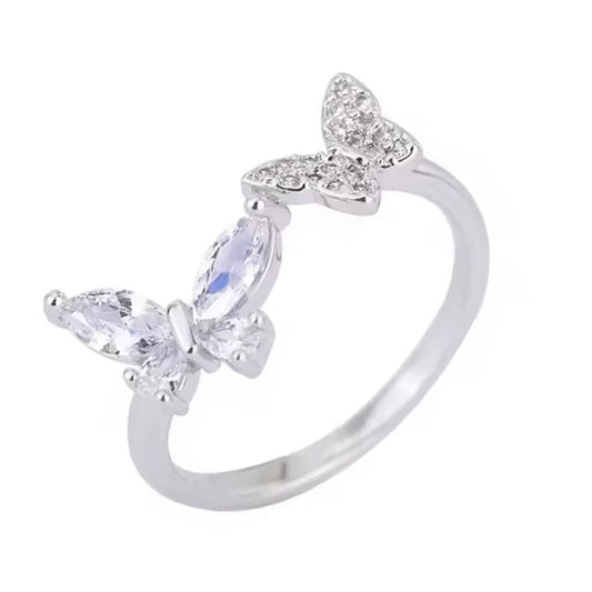 Papillon silver ring